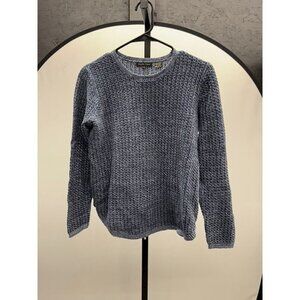 Jeanne Pierre Blue Knit Cotton Crewneck Sweater
